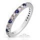 Platinum Sapphire Wedding Band, 0.71 cts Natural Blue Sapphire & Diamonds 