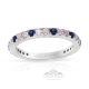 Platinum Sapphire Wedding Band, 0.71 cts Natural Blue Sapphire & Diamonds 