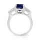3 Stone Platinum Sapphire Ring, 3.05 ct Natural Ceylon Sapphire GIA Certified 