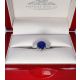 3 Stone Platinum Sapphire Ring, 3.05 ct Natural Ceylon Sapphire GIA Certified 