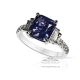 3.16 ct Untreated blue sapphire Platinum ring