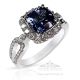 Untreated Blue Sapphire and diamonds ring