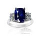 Vivid blue Sapphire and diamonds Ring for her 