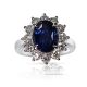 Royal blue Sapphire Engagement  Ring