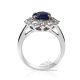 royal blue sapphire engagement Platinum ring 