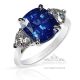 blue sapphire 4.22 Ct Cushion cut ring