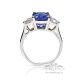 rich medium blue sapphire diamond ring