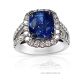 Untreated blue Sapphire Platinum Ring