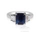 Deep rich blue sapphire and diamond ring
