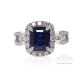 blue natural sapphire and diamonds ring 