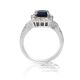 Platinum blue sapphire 2.15 ct ring 
