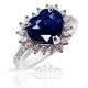 Heart cut sapphires and diamond ring