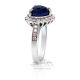 Blue sapphire platinum ring
