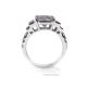 Untreated White Sapphire Ring - 4.12 ct Emerald Cut Platinum 950 GIA
