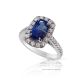 Untreated Blue Sapphire and diamonds ring