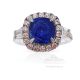 Untreated Blue Ceylon Sapphire Platinum Ring, 4.10 ct GIA 