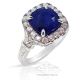 vivid blue sapphire and diamond engagement ring