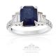 blue sapphire emerald cut engagement rings