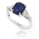 emerald cut blue sapphire engagement rings