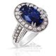 Blue sapphire diamond platinum engagement rings