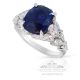 cushion cut blue sapphire halo engagement rings
