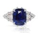 blue sapphire wedding ring cushion cut