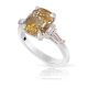 emerald cut yellow sapphire diamond ring