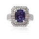 purple sapphire wedding ring in platinum