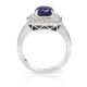 purple sapphire wedding ring cushion cut