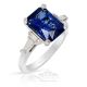 rich blue sapphire and diamond platinum ring