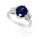oval cut blue sapphire and diamond ring
