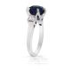 oval cut blue sapphire and diamond engagement ring