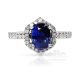 blue sapphire diamond white gold ring