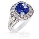 cushion cut blue sapphire engagement ring