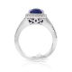 Blue gemstone and diamond ring 