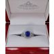 blue sapphire and diamond ring in platinum