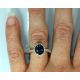 3.52 ct Blue Oval Sapphire-18 kt Yellow Gold