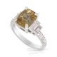 Unheated Yellow Platinum Sapphire Ring, 4.06 ct GIA Certified 