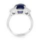 3 Stone Natural  Sapphire Ring, 4.52 ct Platinum GIA