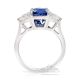 Unheated 3 Stone Platinum Sapphire Ring, 4.03 ct GIA Certified E F VS-1