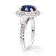 Unheated Platinum Sapphire Ring, 3.67 ct Oval Cut GIA Certified 
