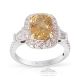 Unheated Yellow Sapphire Ring, 3.37 ct 18kt GIA Certified 