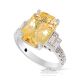 Platinum Yellow Sapphire Ring, 5.55 ct Unheated GIA Certified 
