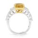 Unheated Platinum Yellow Sapphire Ring, 5.47 ct GIA Certified 