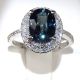 GIA Certified 18 kt White Gold Natural 2.32 tcw Blue Oval Sapphire and Diamond Ring  ( SOLD )