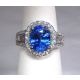 Blue Ceylon Sapphire-6.01 tcw Oval 18 kt White Gold
