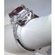 Emerald Cut Pink Sapphire 3.70 tcw -18 kt White Gold and Diamond Ring