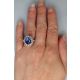 Blue Ceylon sapphire and diamonds ring