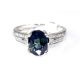 GIA Certified 14 kt White Gold 2.94 tcw Blue Oval Cut Natural Sapphire and Diamond Ring  (Sold)