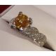 GIA Certified 18 kt White Gold 2.31 tcw Yellow Round Cut Natural Ceylon sapphire and Diamond Ring **